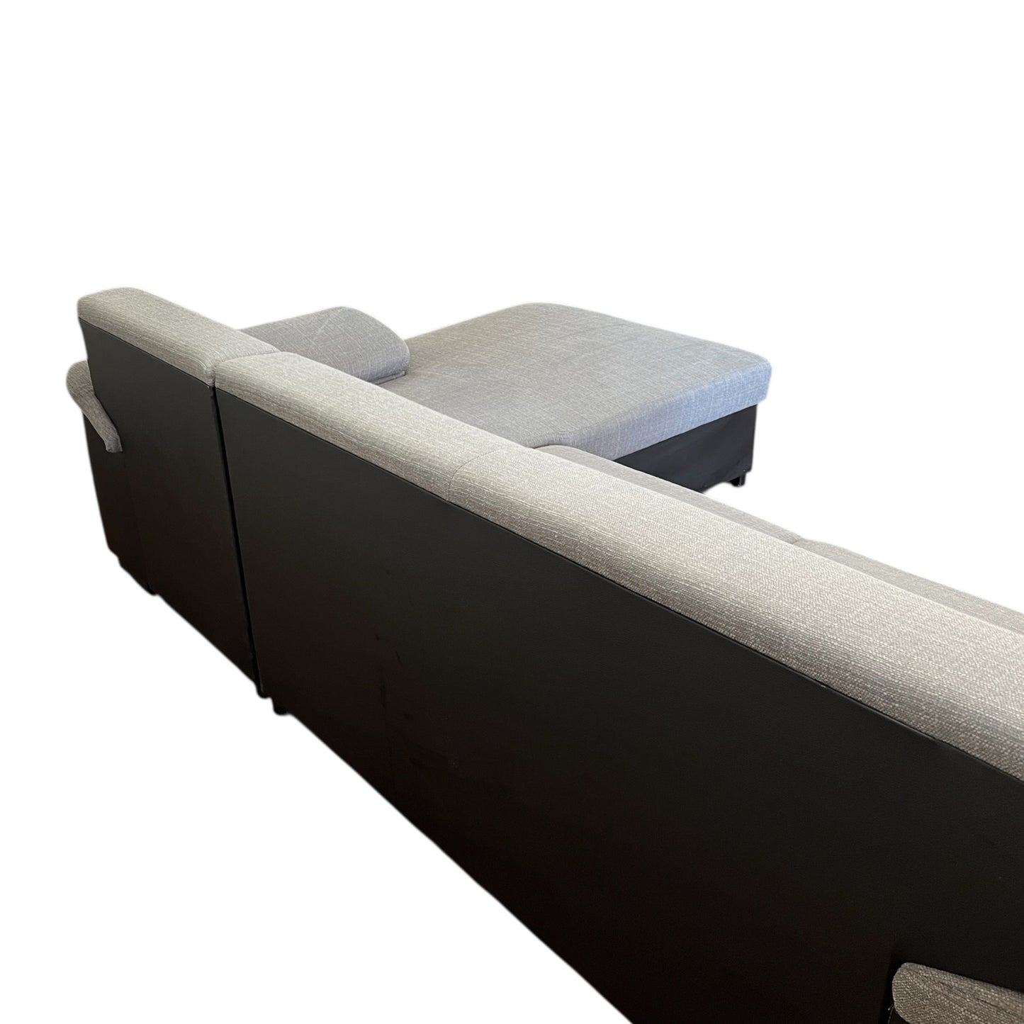 Ecksofa in Grau mit schwarzer Lederoptik Art.-Nr. 508