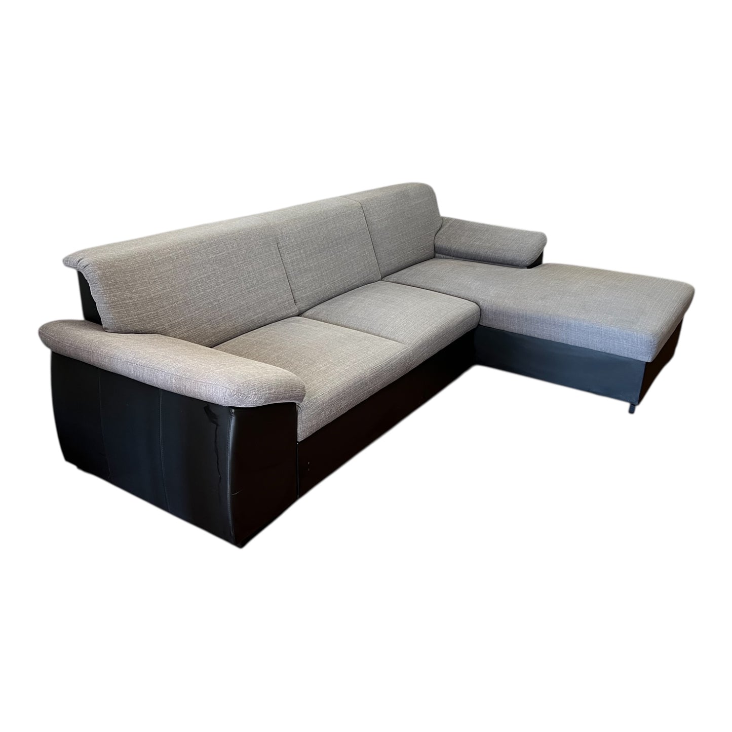 Ecksofa in Grau mit schwarzer Lederoptik Art.-Nr. 508