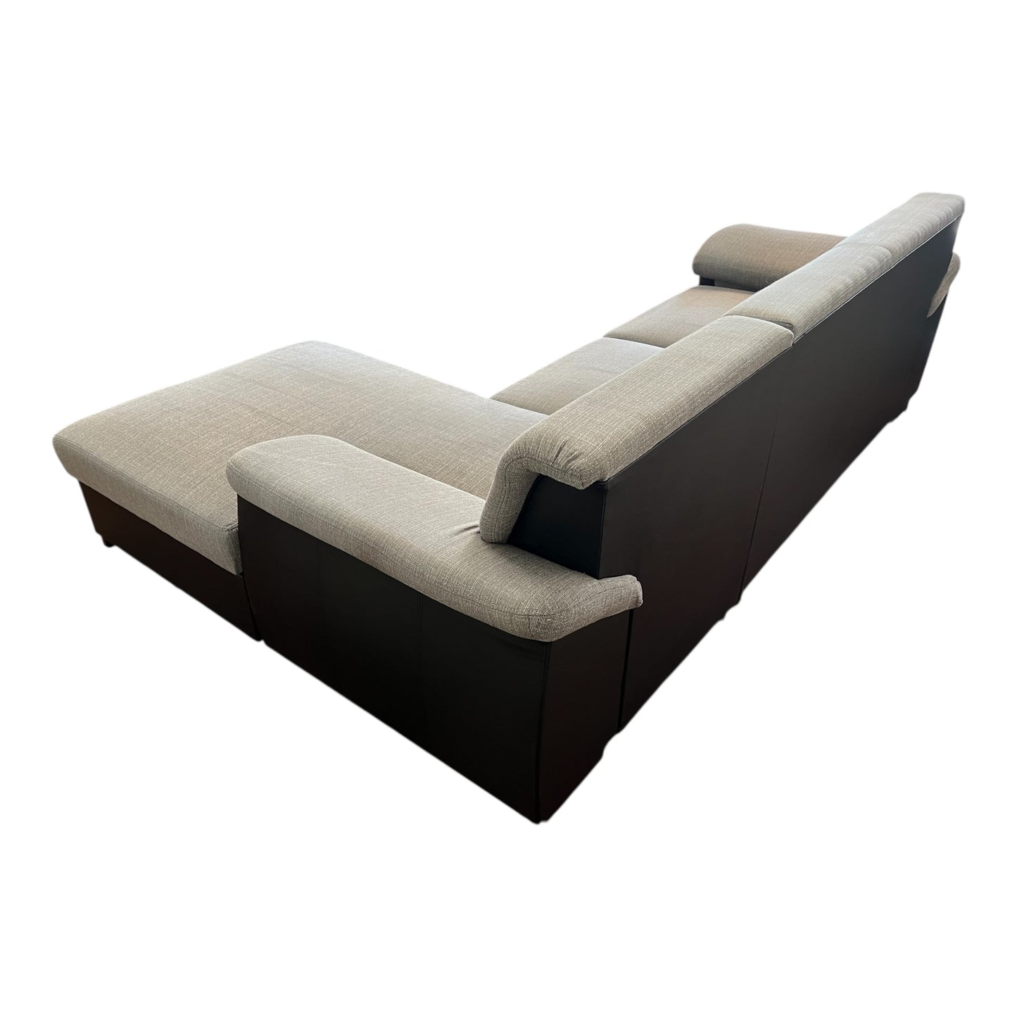 Ecksofa in Grau mit schwarzer Lederoptik Art.-Nr. 508