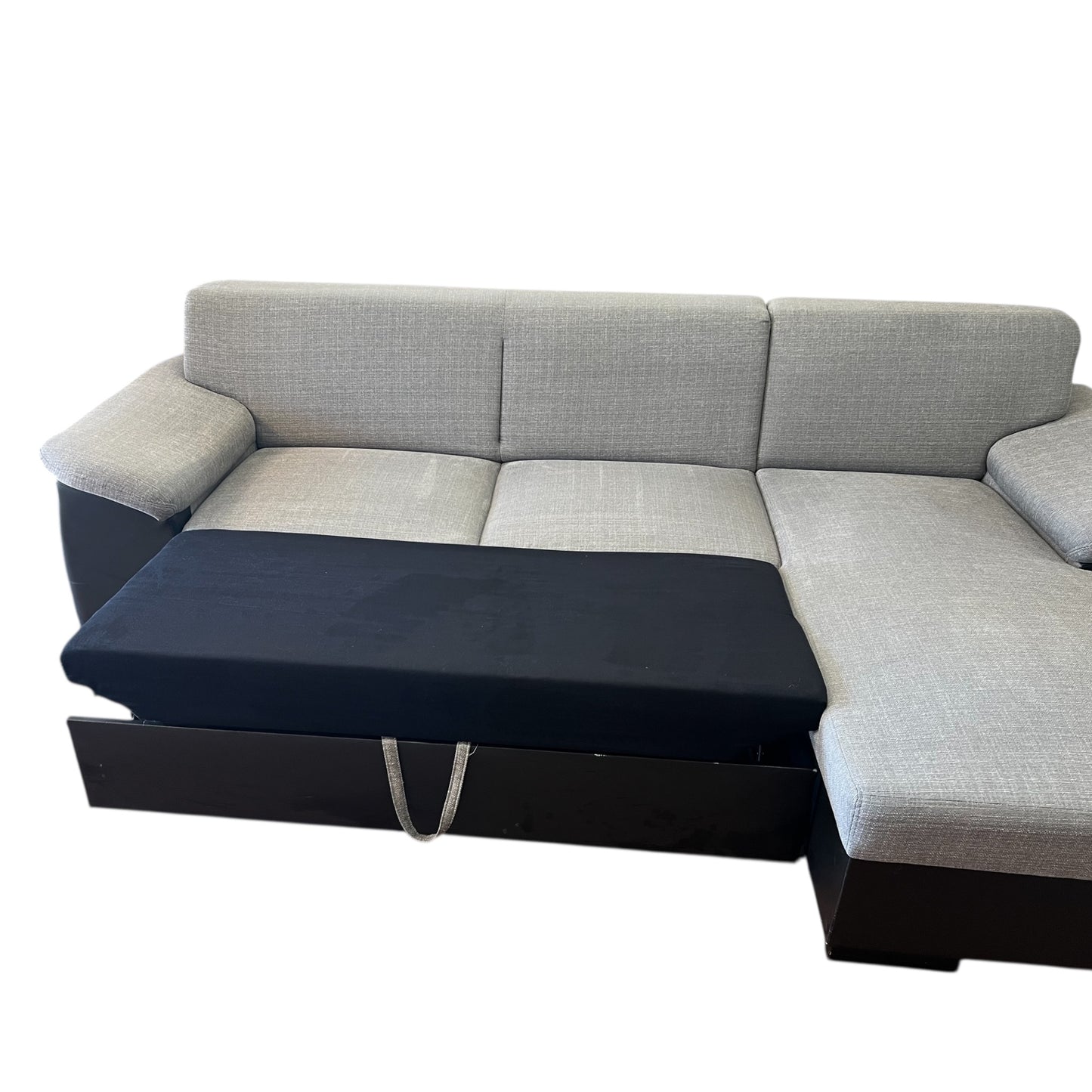 Ecksofa in Grau mit schwarzer Lederoptik Art.-Nr. 508
