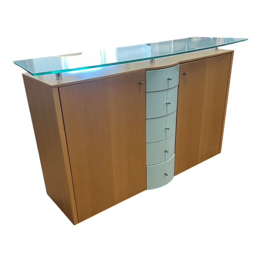 Hochwertige Holzkommode mit Glasplatte Art.-Nr. 467