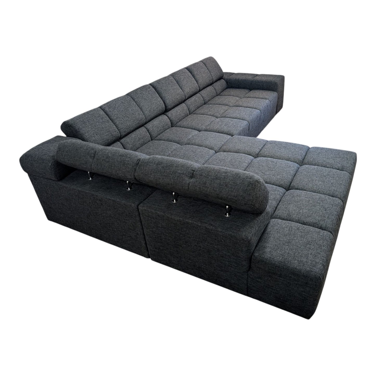 Bubel-Ecksofa in Grau mit verstellbaren Kopfstützen Art.-Nr. 451