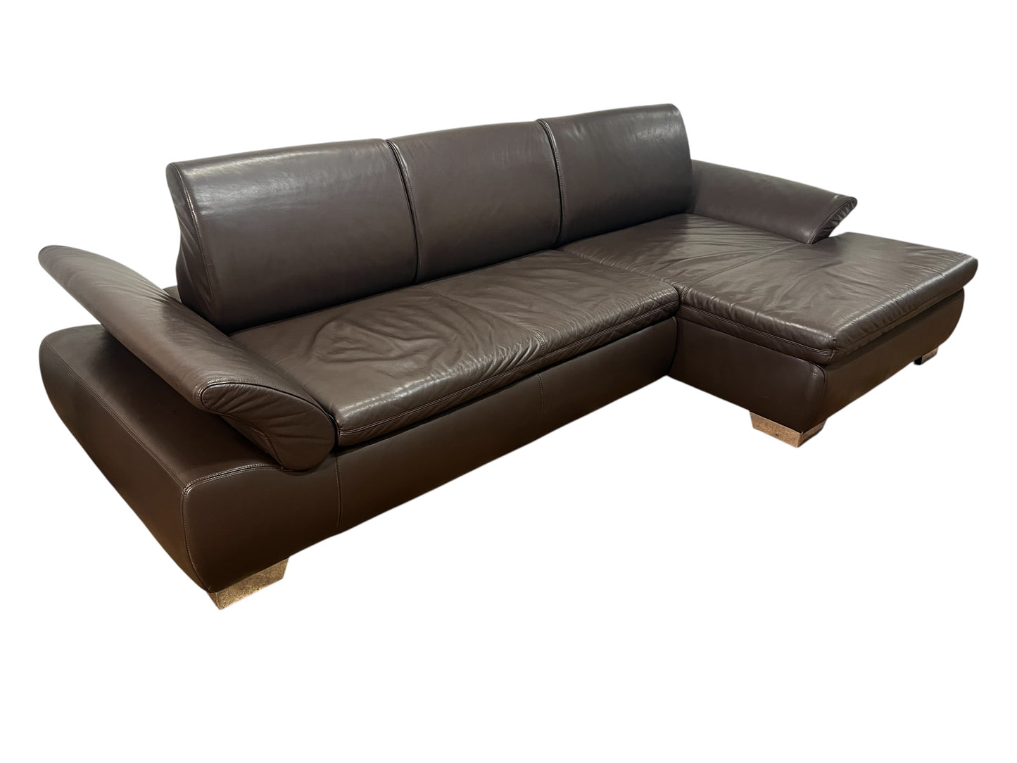 Ecksofa von Musterring in Braun aus echtem Leder Art.-Nr. 587