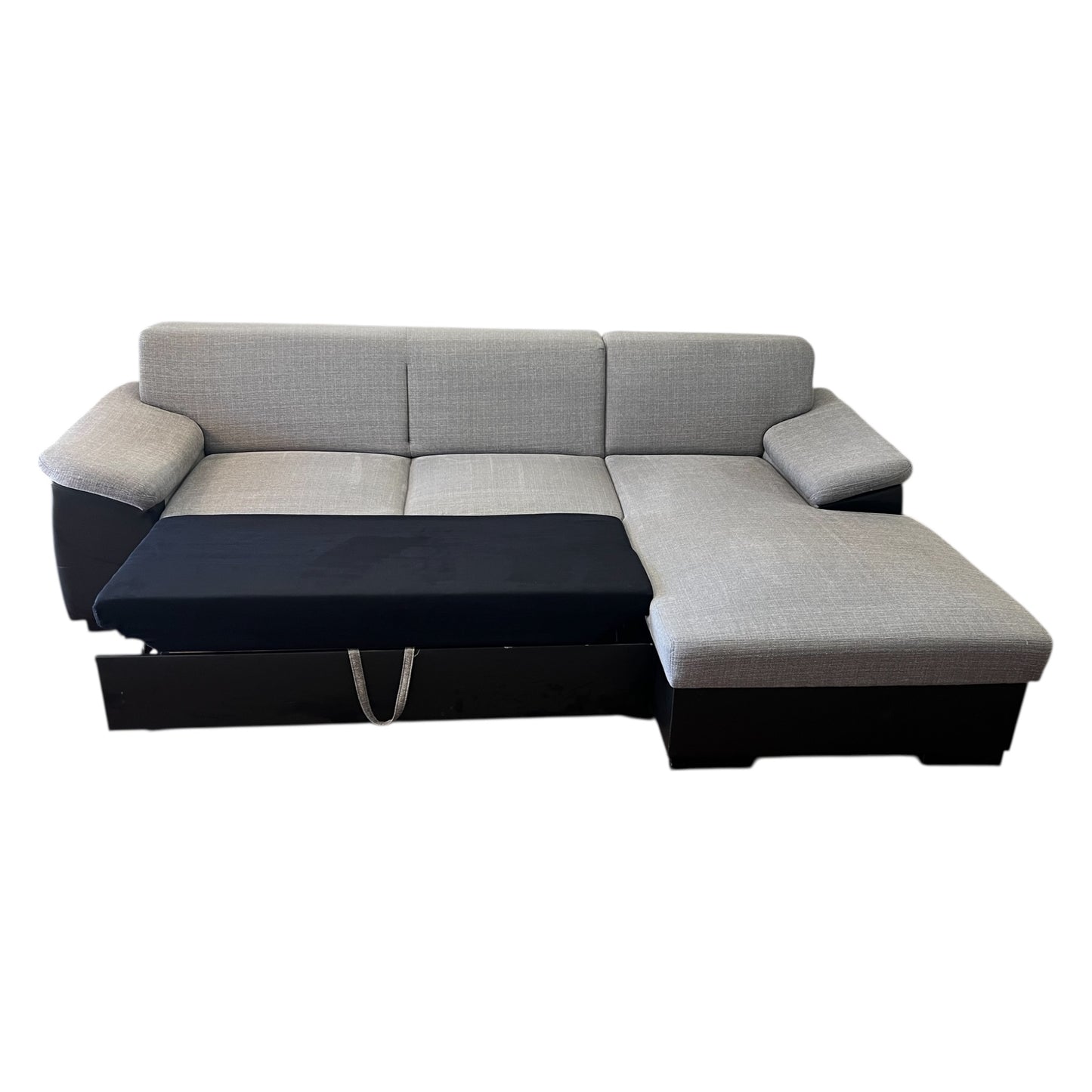 Ecksofa in Grau mit schwarzer Lederoptik Art.-Nr. 508