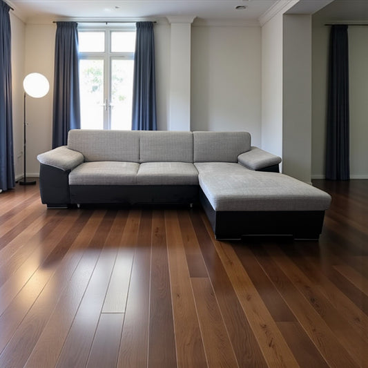 Ecksofa in Grau mit schwarzer Lederoptik Art.-Nr. 508