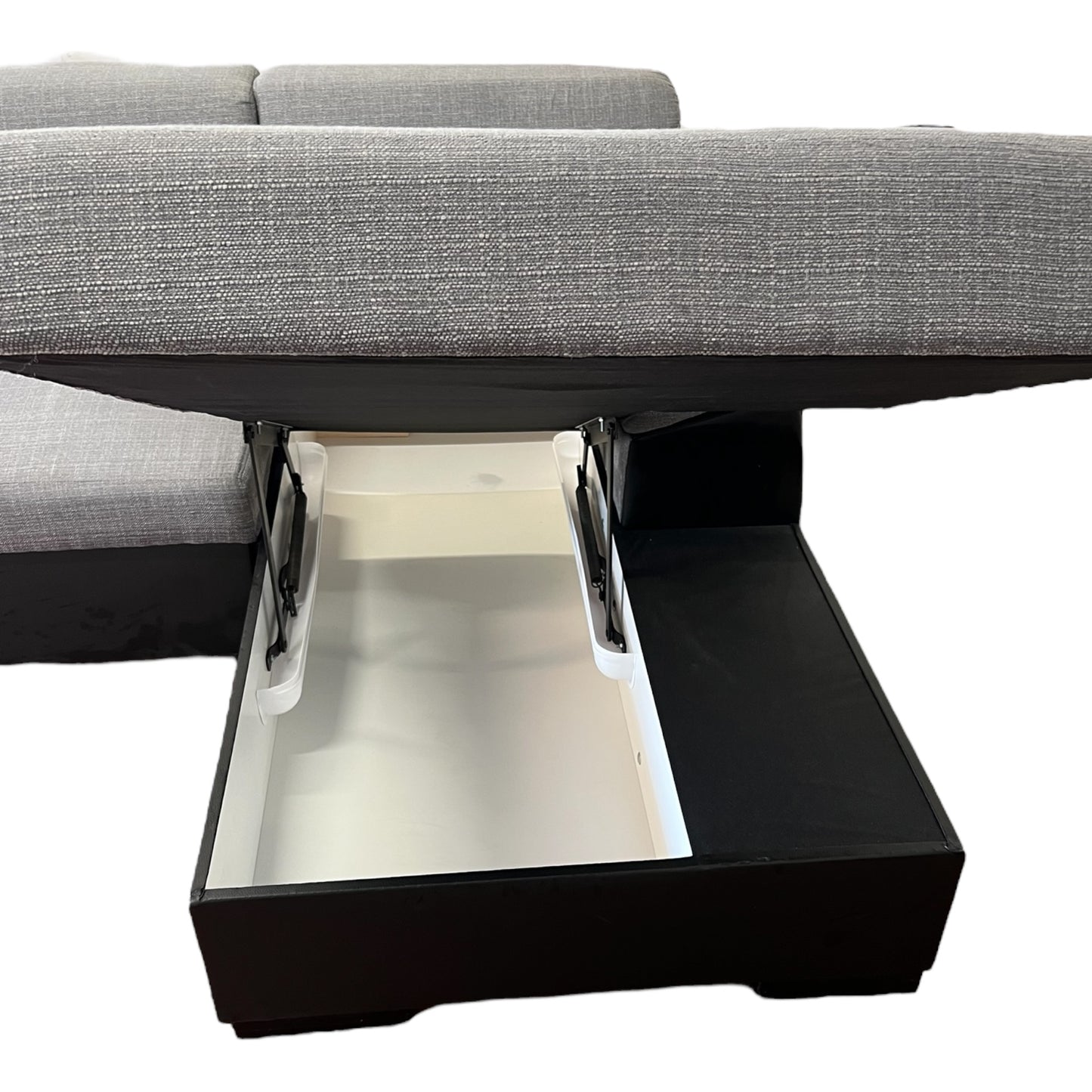 Ecksofa in Grau mit schwarzer Lederoptik Art.-Nr. 508