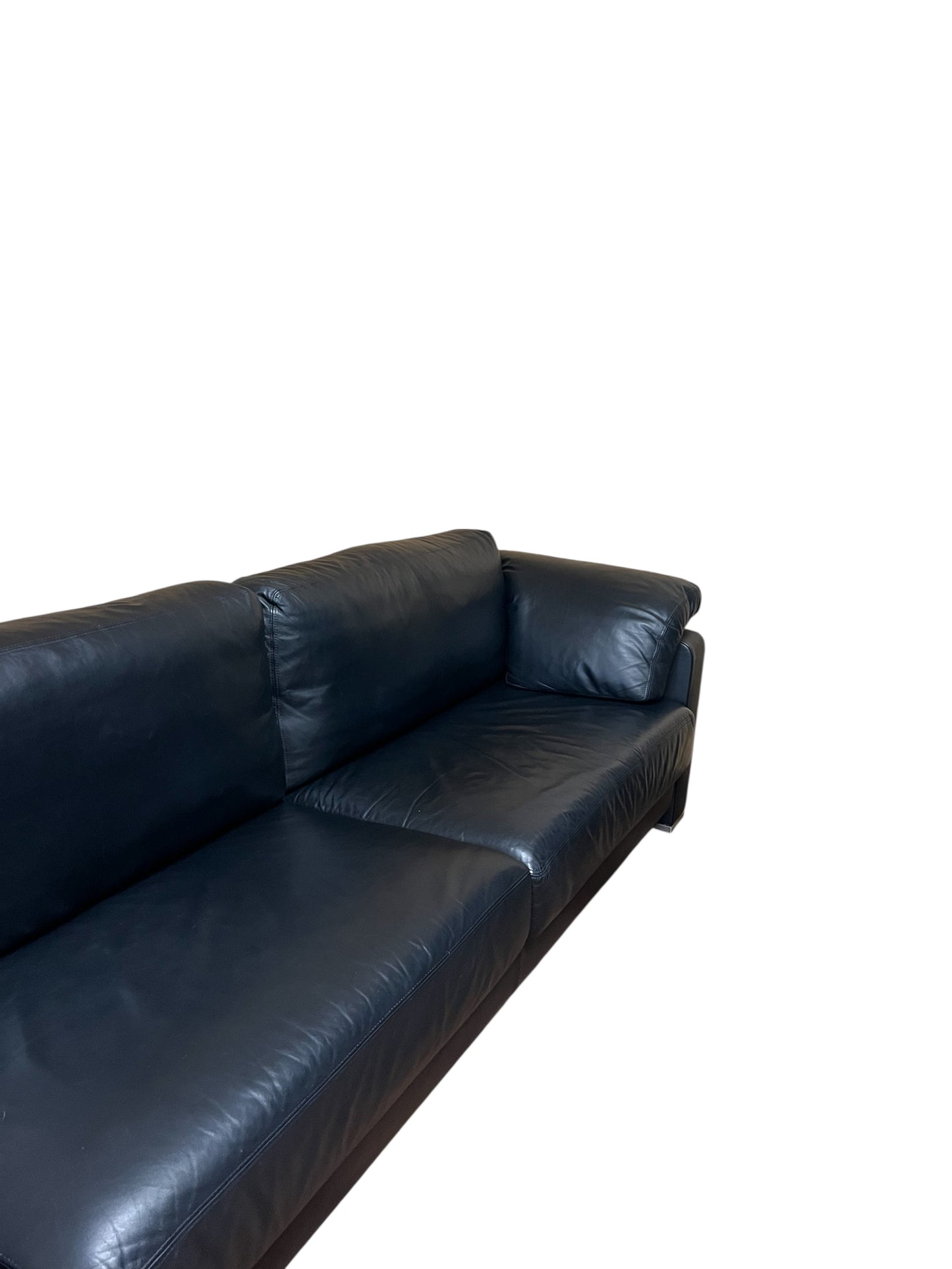 Hochwertiges Echtleder-Ecksofa in Schwarz von Linie C Art.-Nr. 593
