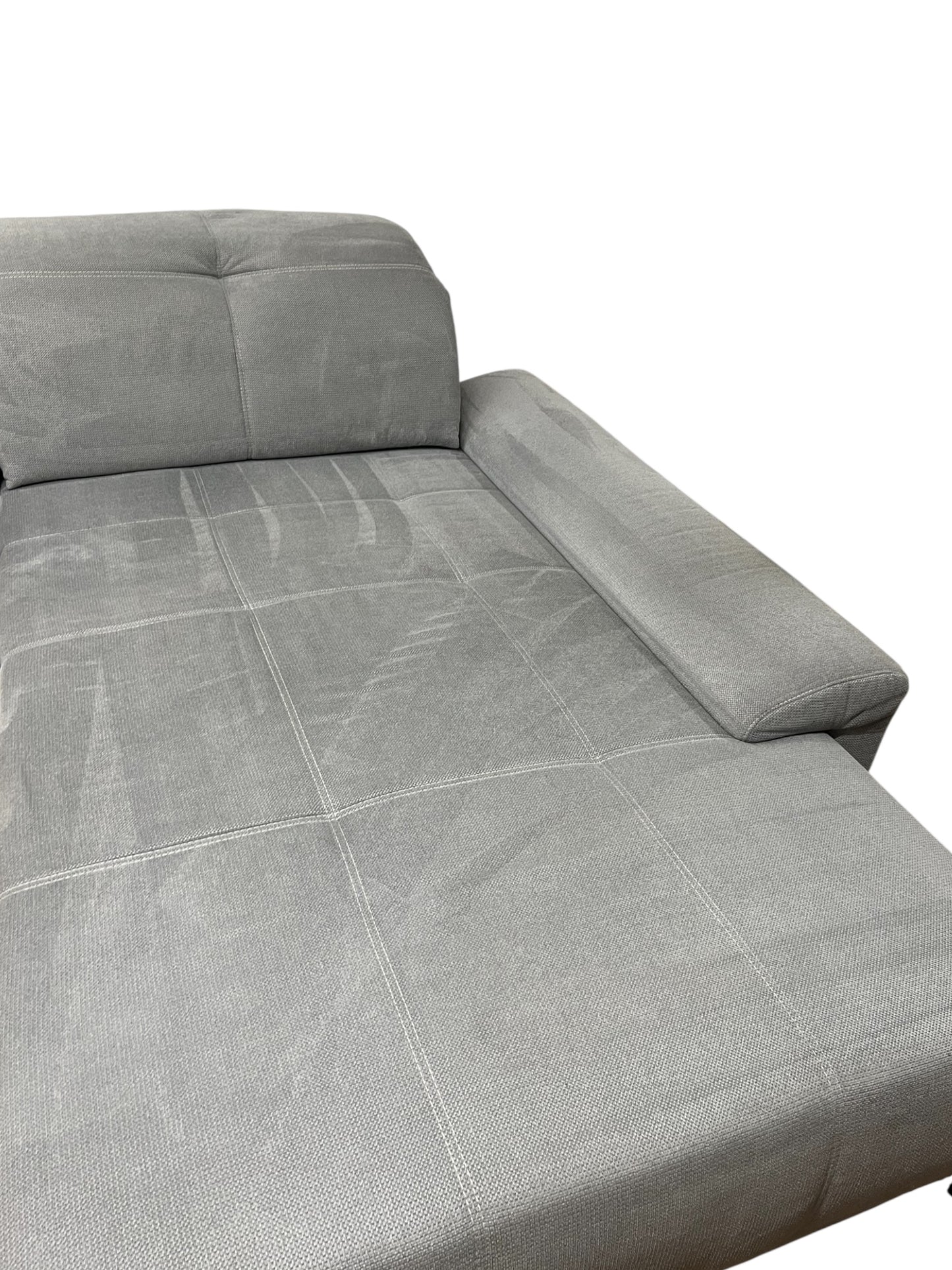 Graues, elektrisch ausziehbares Ecksofa Art.-Nr. 594