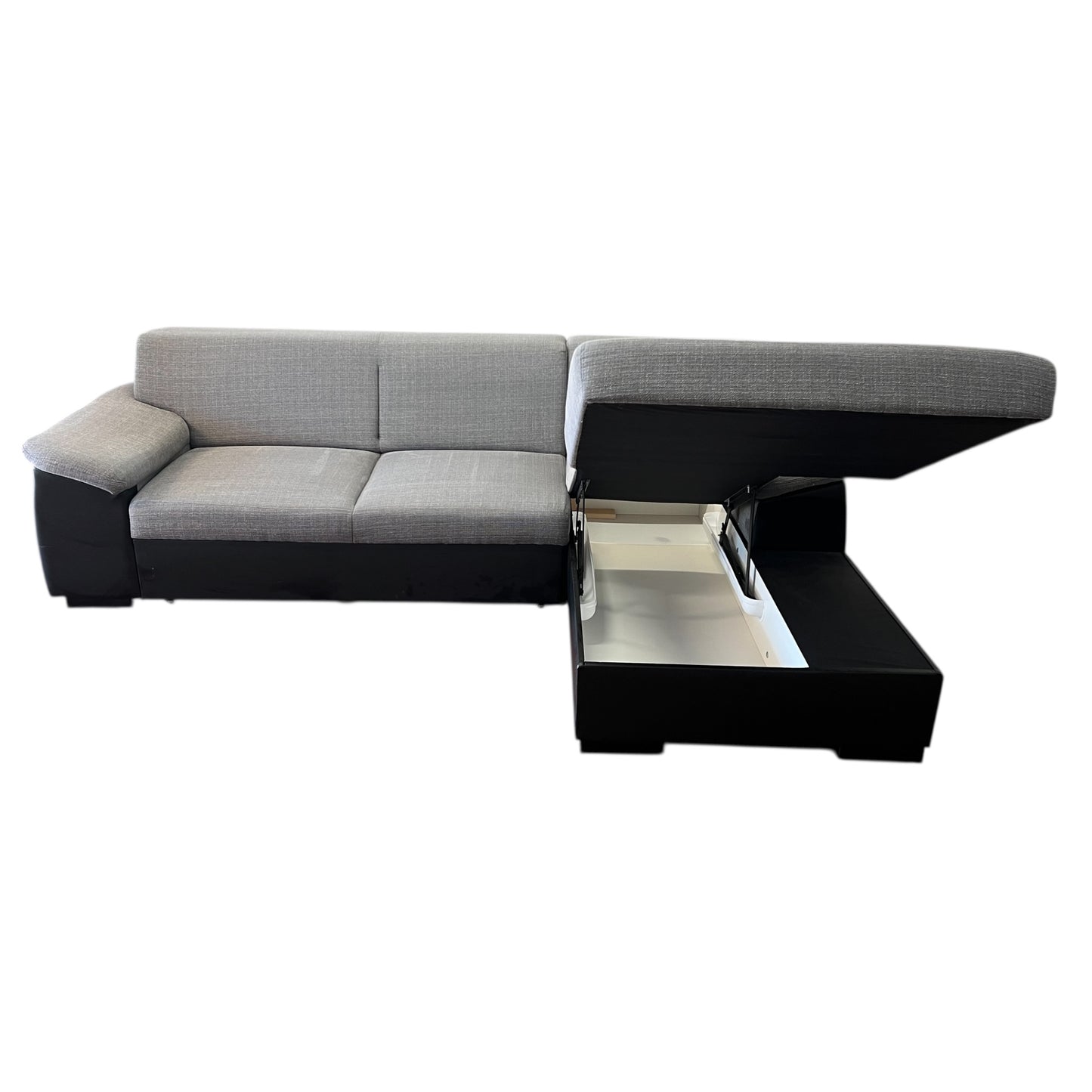 Ecksofa in Grau mit schwarzer Lederoptik Art.-Nr. 508
