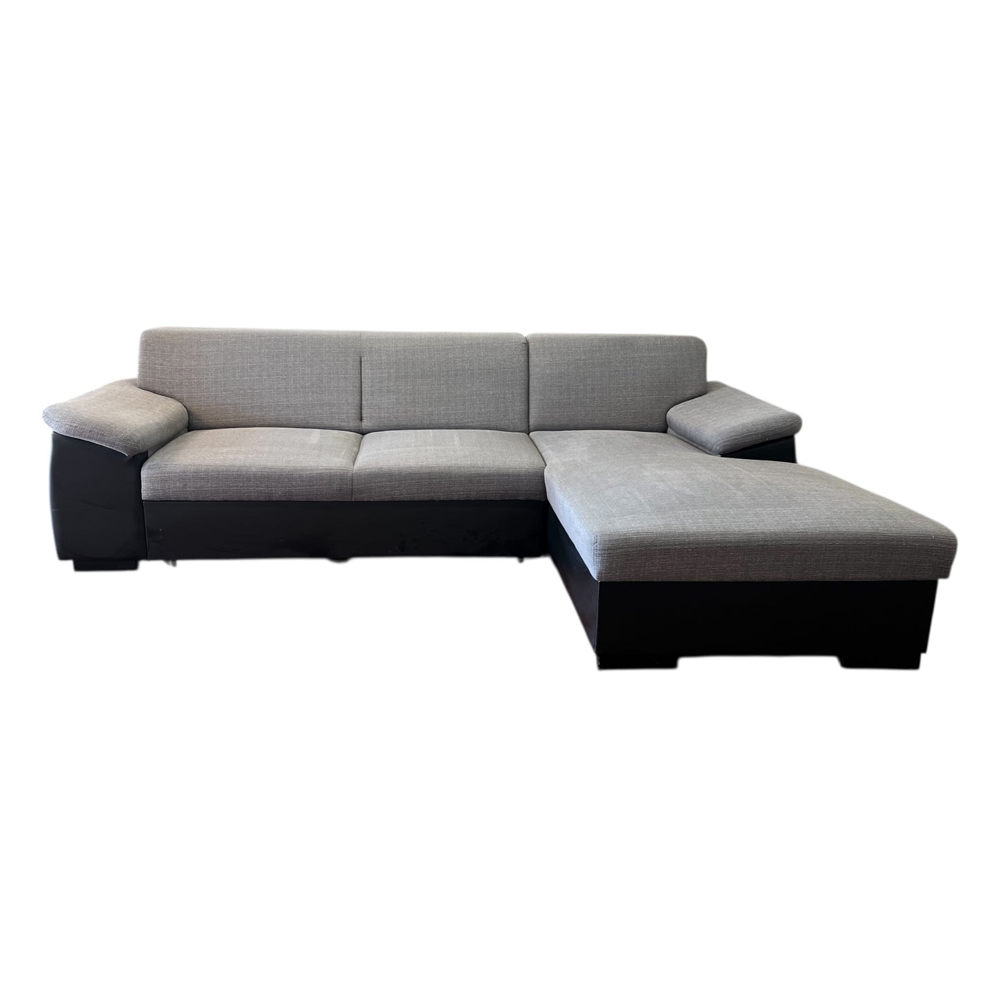 Ecksofa in Grau mit schwarzer Lederoptik Art.-Nr. 508