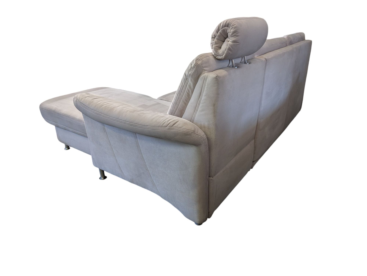 Beiges Ecksofa aus Alcantara mit Stauraum Art.-Nr.285