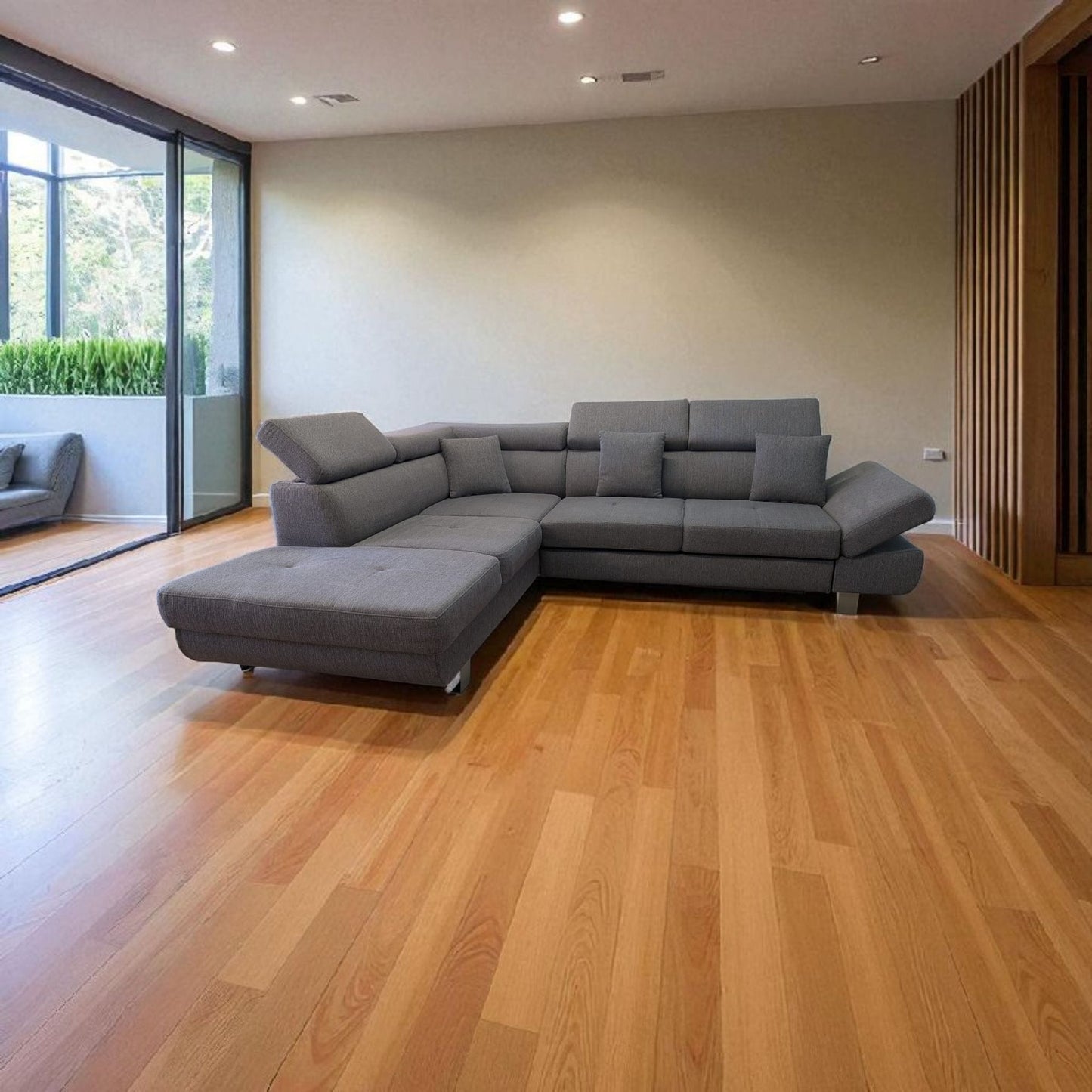 Ecksofa in Grau mit Bettfunktion Art.-Nr. 392