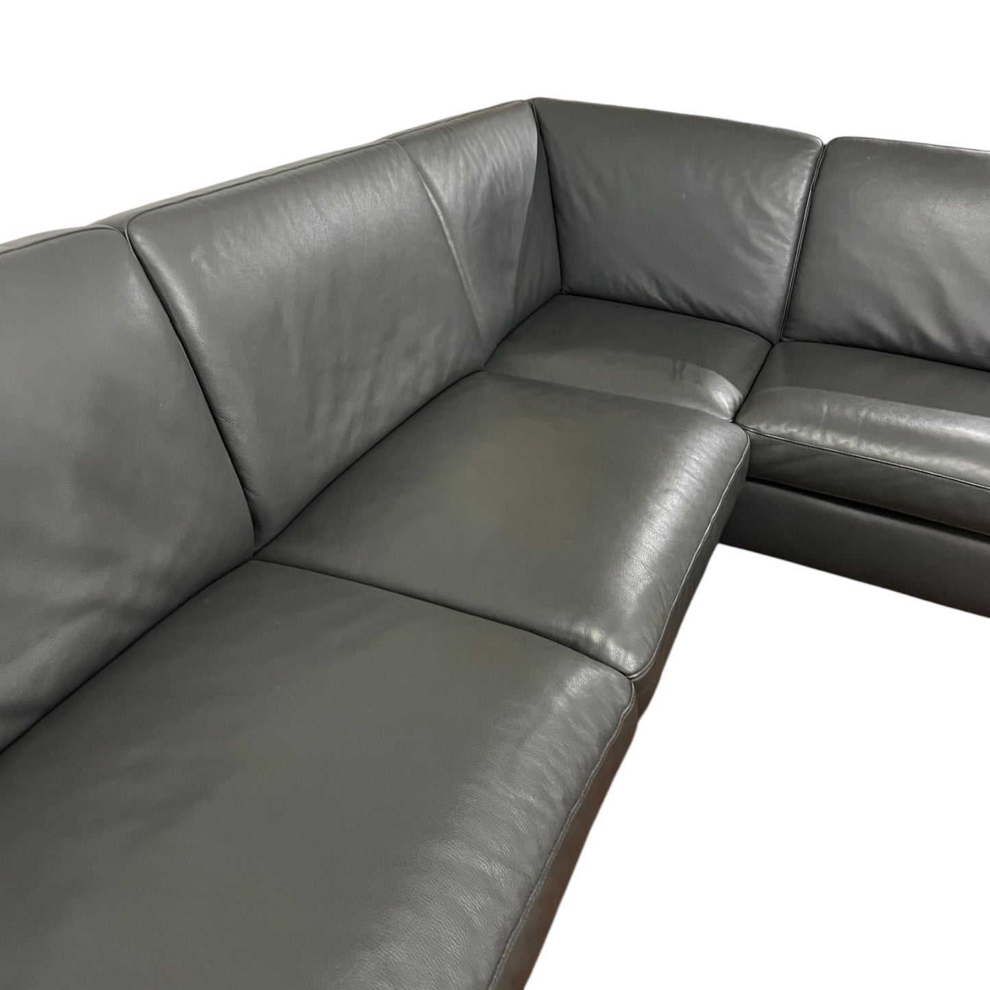Echtleder-U-förmiges Sofa von Designer W. Schilling Art.-Nr. 469