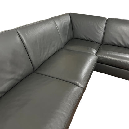 Echtleder-U-förmiges Sofa von Designer W. Schilling Art.-Nr. 469