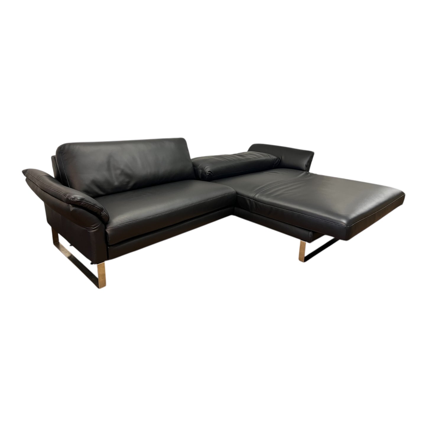 Ecksofa aus echtem Leder mit zwei elektrischen Funktionen Art.-Nr. 575
