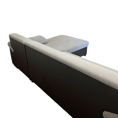 Ecksofa in Grau mit schwarzer Lederoptik Art.-Nr. 508