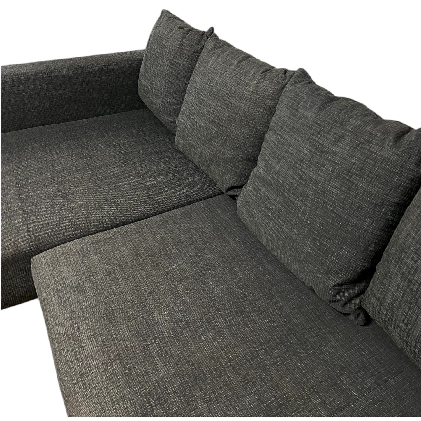 Dunkelgraues Ecksofa mit Bettfunktion und Stauraum Art.-Nr 484