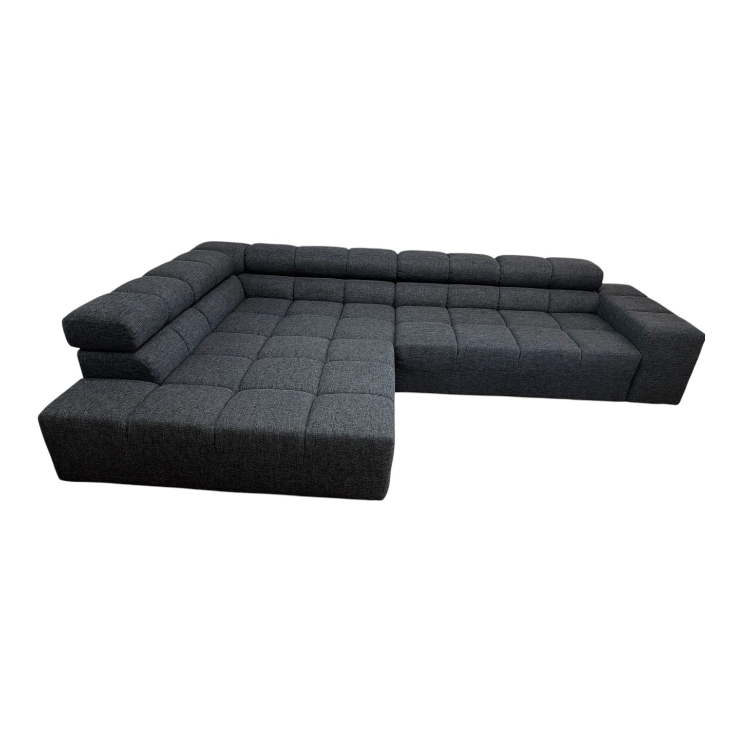 Bubel-Ecksofa in Grau mit verstellbaren Kopfstützen Art.-Nr. 451