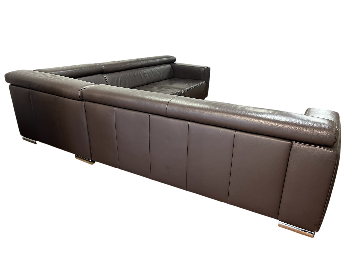 Echtleder-Ecksofa in Braun von Möbel Egger Art.-Nr. 579