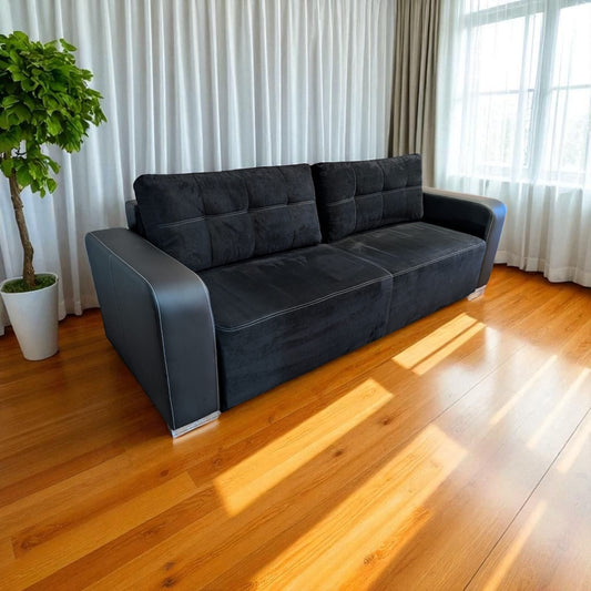 Schwarzes Bettsofa mit Stauraum Art.-Nr. 383