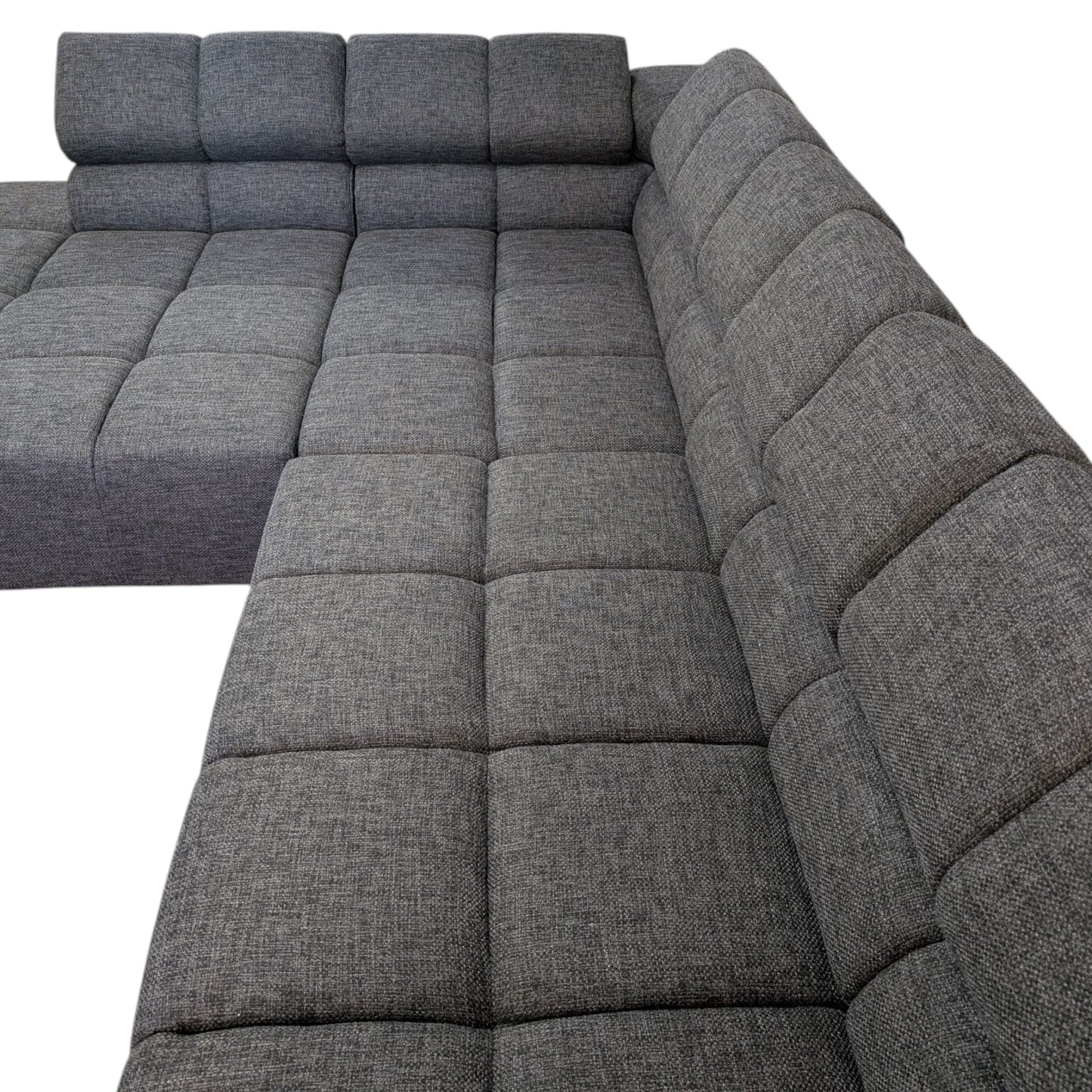 Bubel-Ecksofa in Grau mit verstellbaren Kopfstützen Art.-Nr. 451