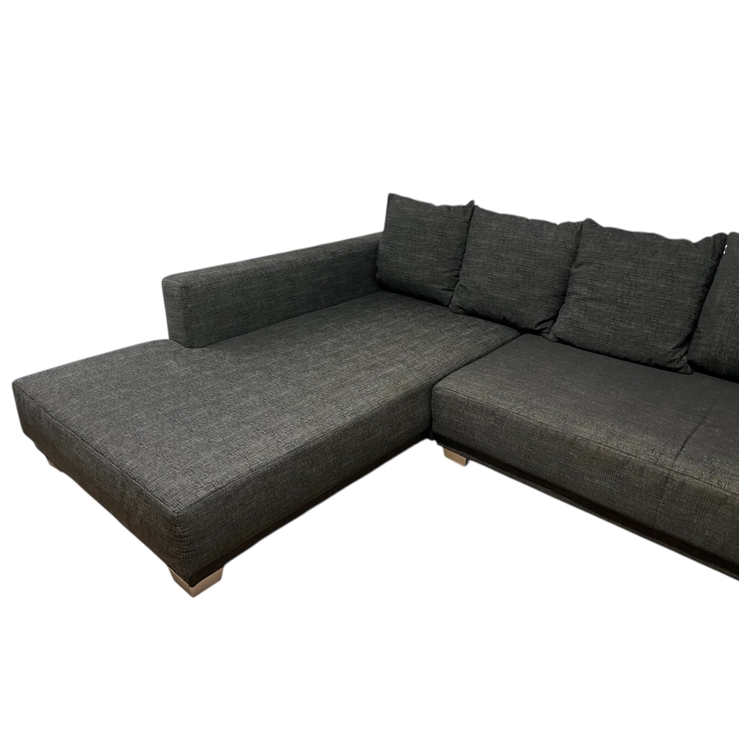 Dunkelgraues Ecksofa mit Bettfunktion und Stauraum Art.-Nr 484