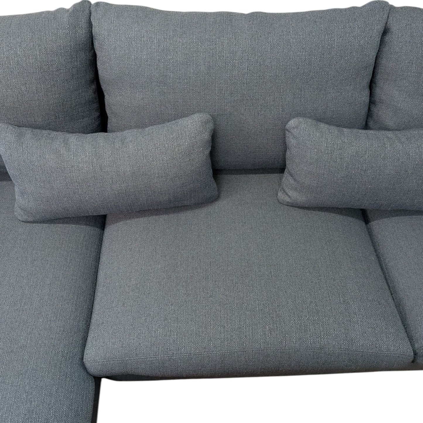 Ecksofa in Petrol mit Holzbeinen Art.-Nr. 448