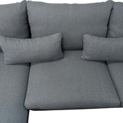 Ecksofa in Petrol mit Holzbeinen Art.-Nr. 448