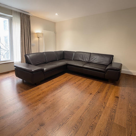 Ecksofa in Braun aus echtem Leder Art.-Nr. 028