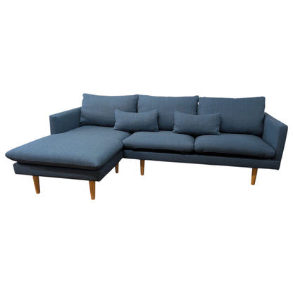 Ecksofa in Petrol mit Holzbeinen Art.-Nr. 448