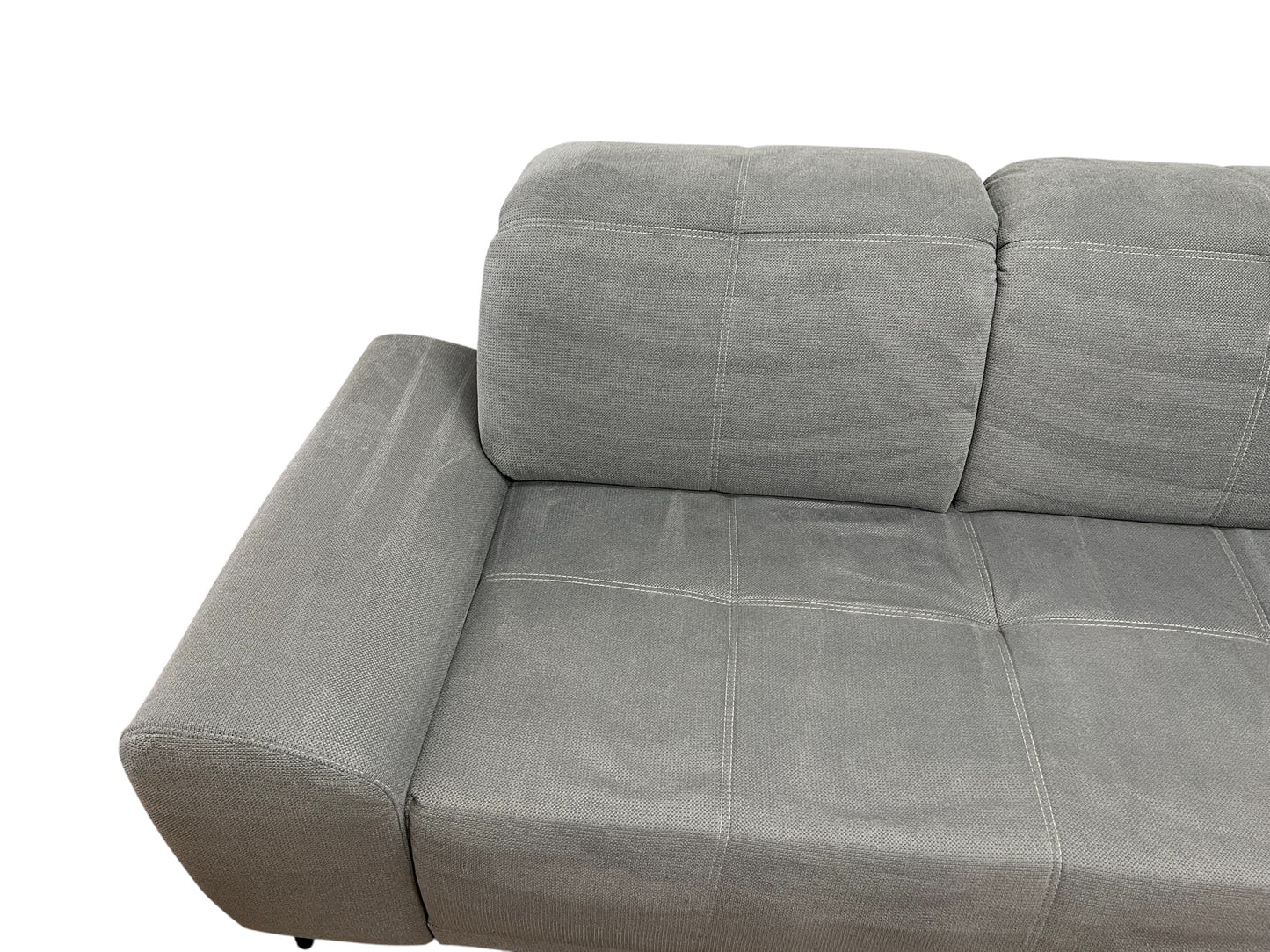 Graues, elektrisch ausziehbares Ecksofa Art.-Nr. 594
