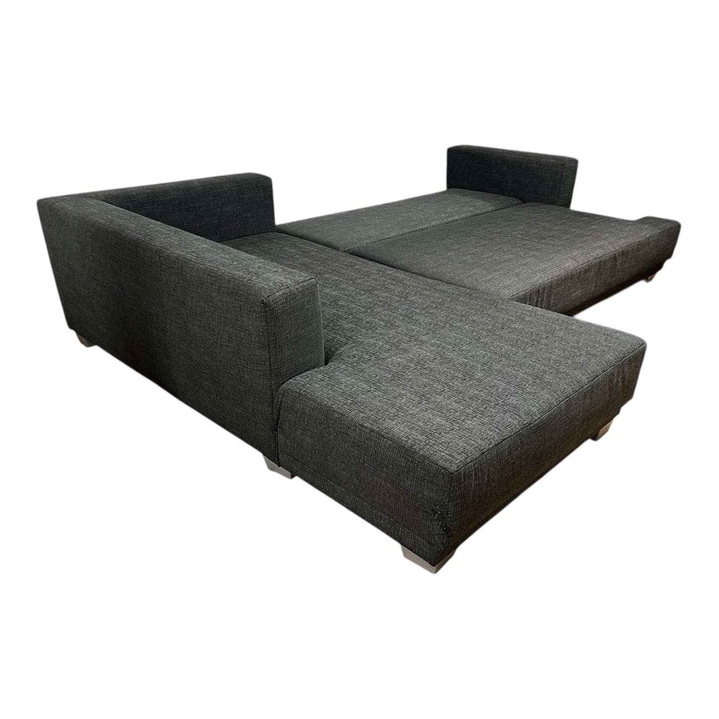 Dunkelgraues Ecksofa mit Bettfunktion und Stauraum Art.-Nr 484