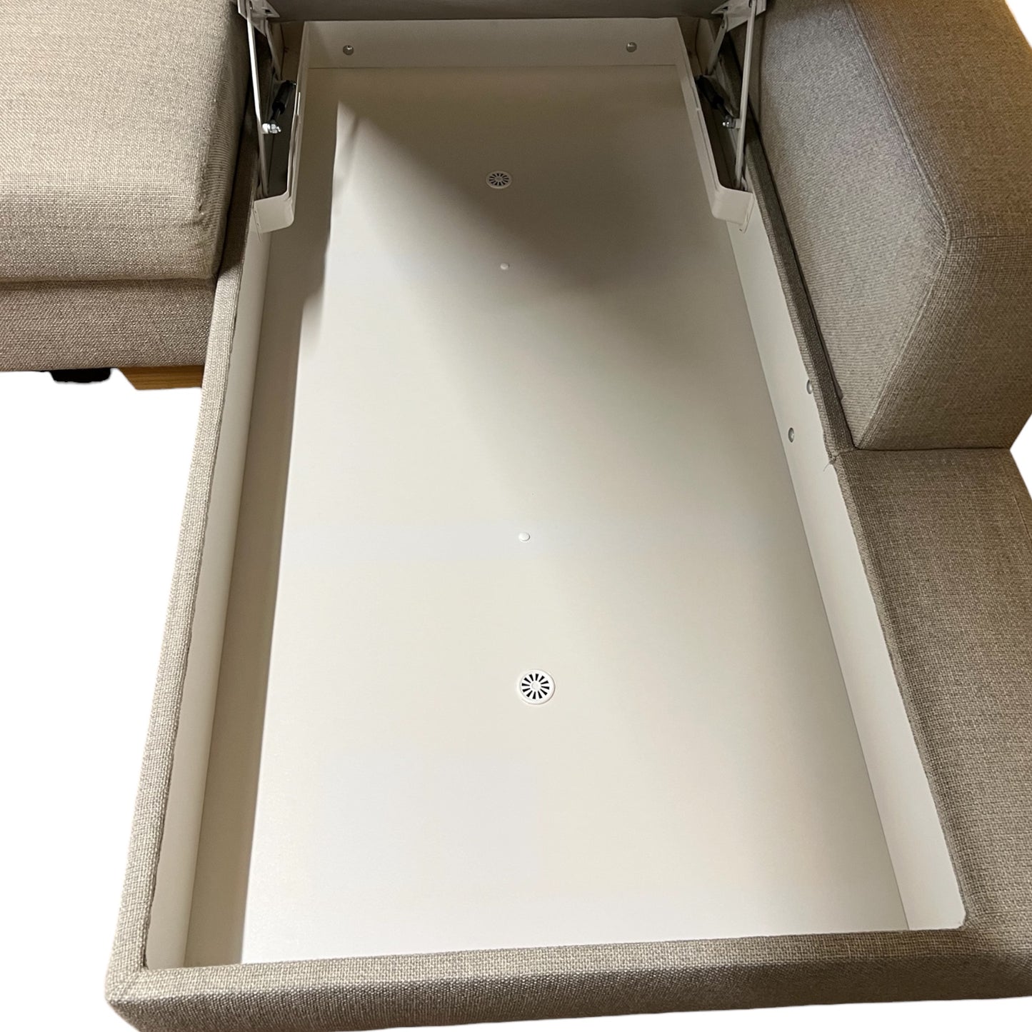 Beiges Ecksofa Sörvallen von IKEA mit Stauraum Art.-Nr. 538