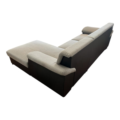 Ecksofa in Grau mit schwarzer Lederoptik Art.-Nr. 508
