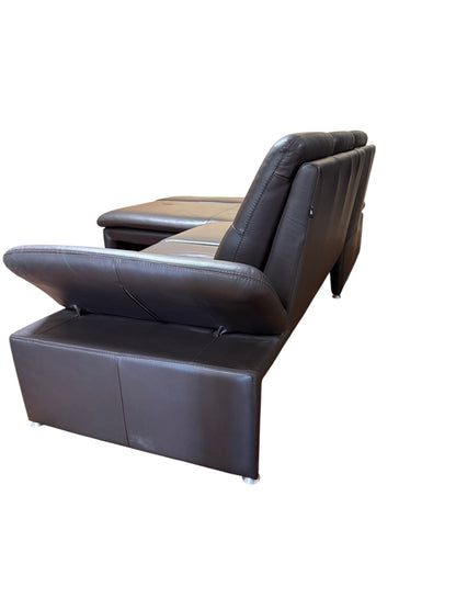 Ecksofa aus echtem Leder von Leu Swiss mit HockerArt.-Nr. 039