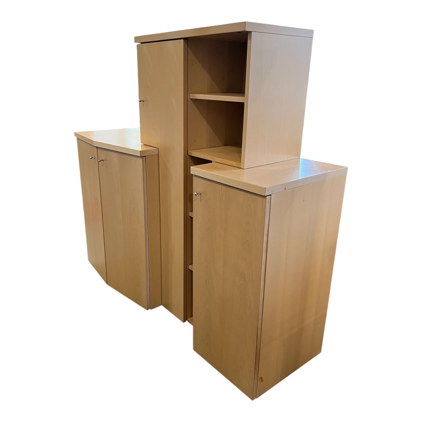 Hochwertiges Wohnwand-Set aus Holz. Art.-Nr. 458