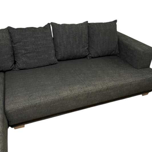 Dunkelgraues Ecksofa mit Bettfunktion und Stauraum Art.-Nr 484