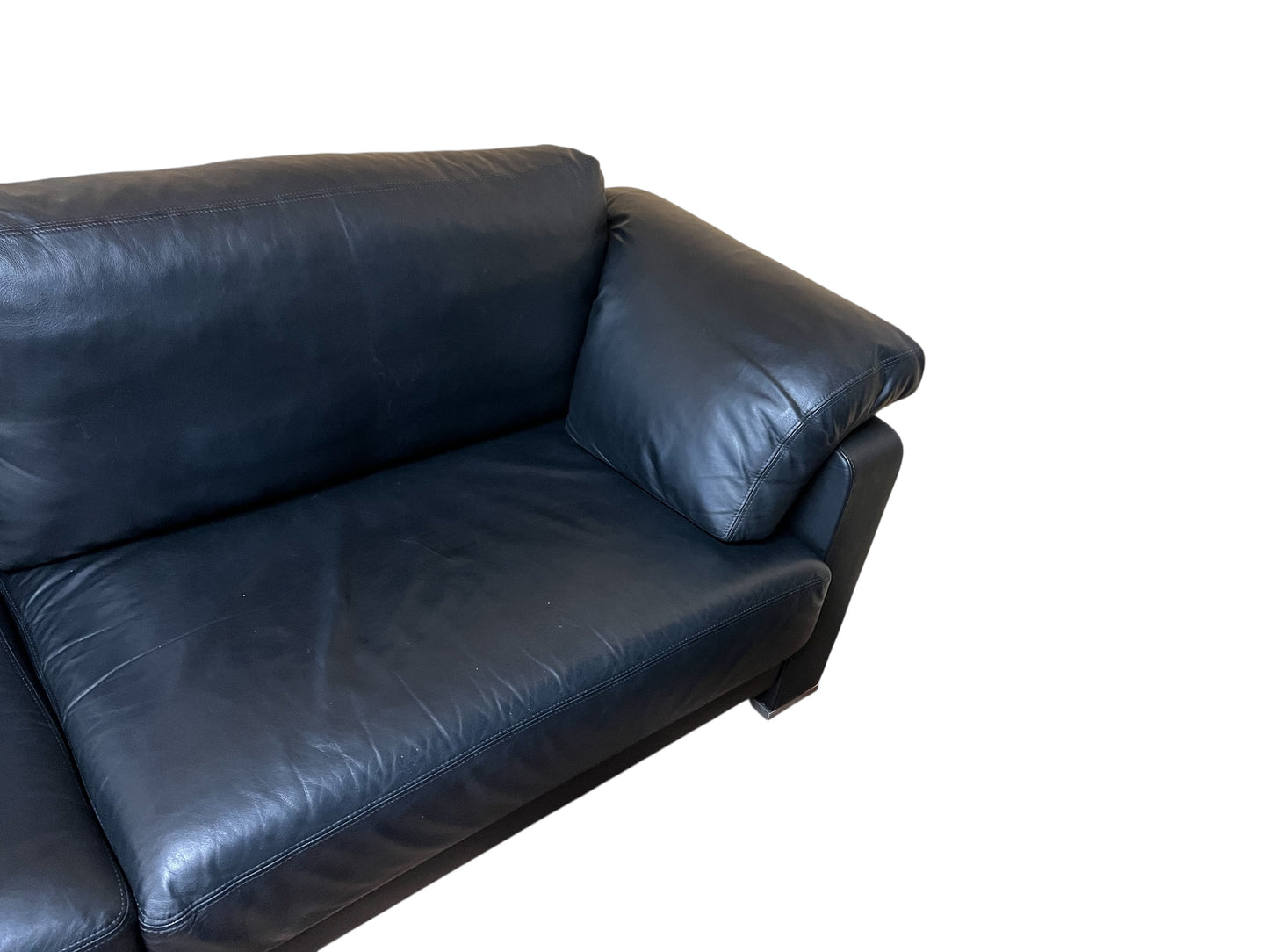 Hochwertiges Echtleder-Ecksofa in Schwarz von Linie C Art.-Nr. 593