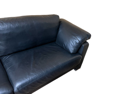 Hochwertiges Echtleder-Ecksofa in Schwarz von Linie C Art.-Nr. 593