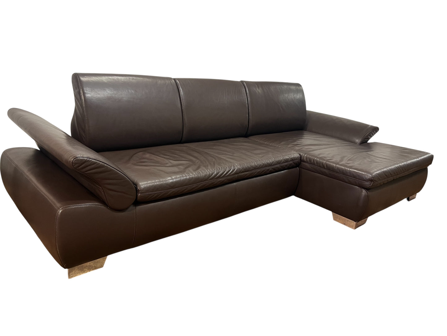 Ecksofa von Musterring in Braun aus echtem Leder Art.-Nr. 587