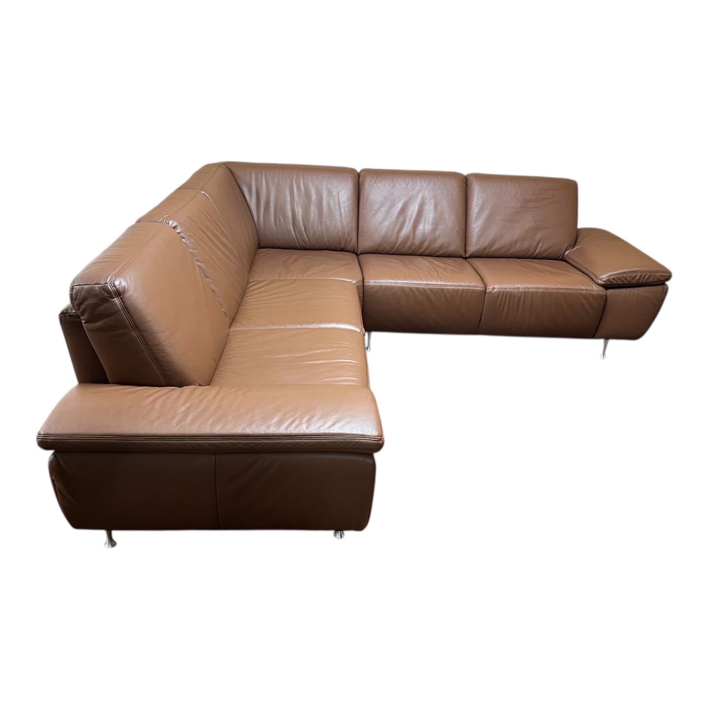 Echtleder-Ecksofa von Musterring in Braun Art.-Nr. 556