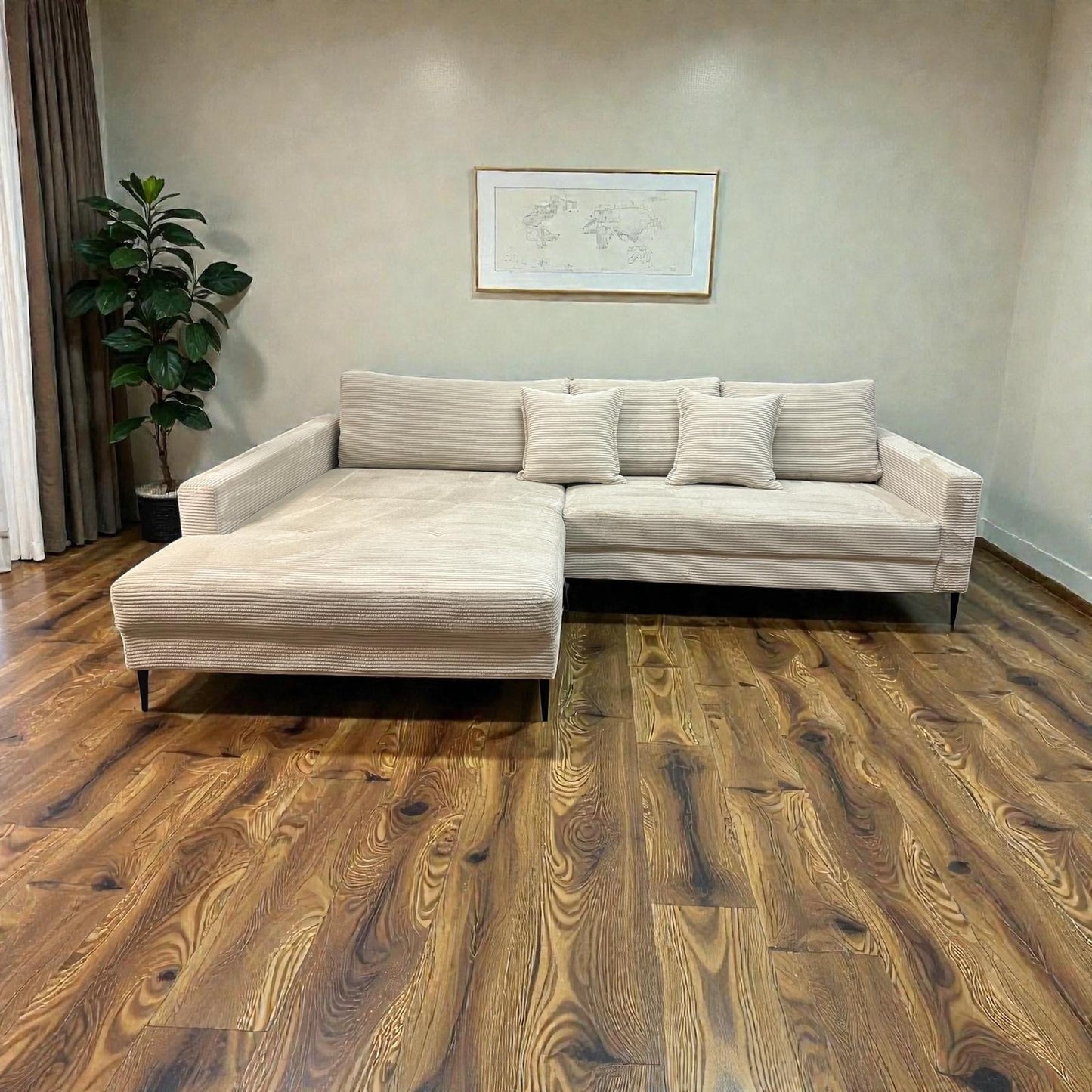 Ecksofa in Beige (Cord) Art.- Nr. 546