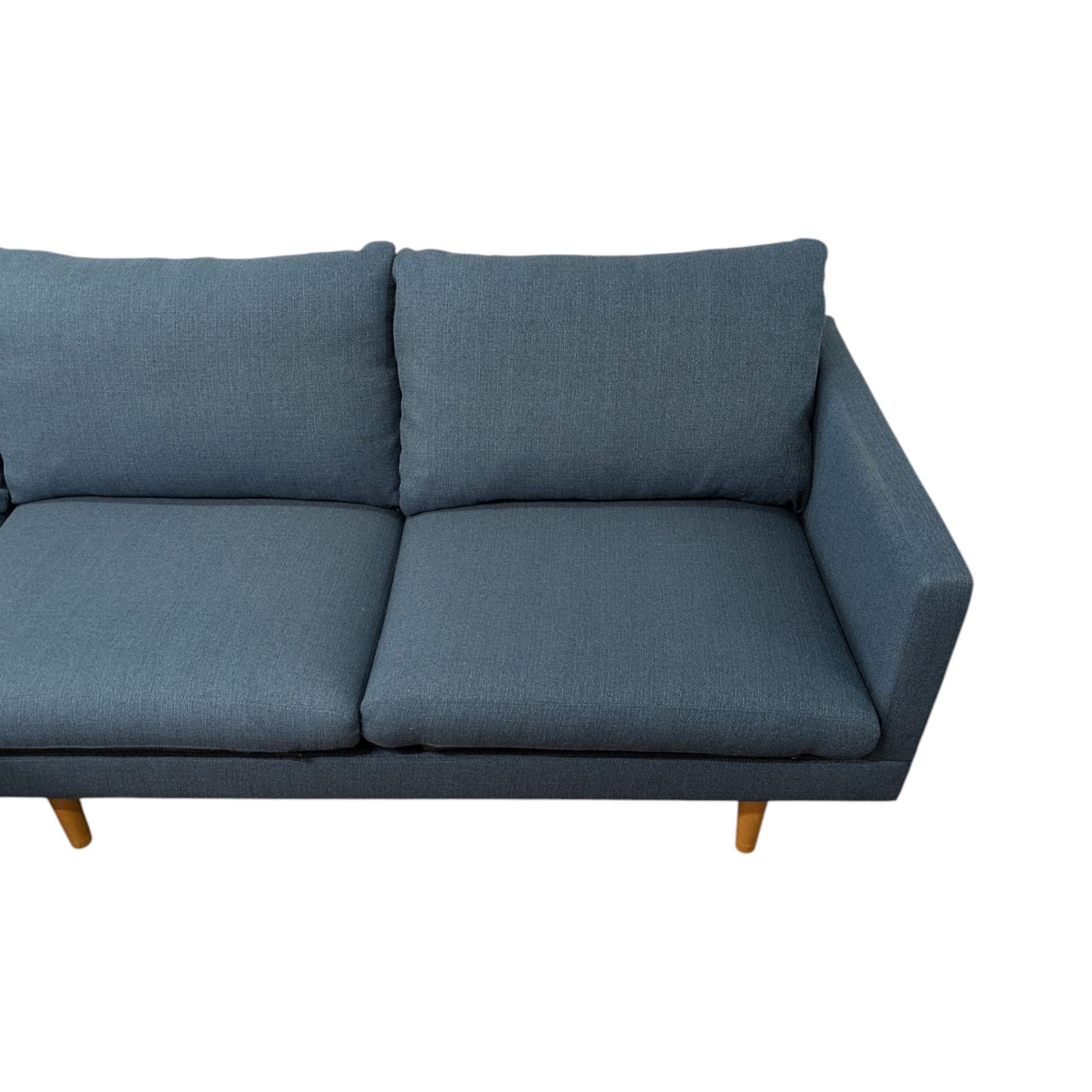 Ecksofa in Petrol mit Holzbeinen Art.-Nr. 448