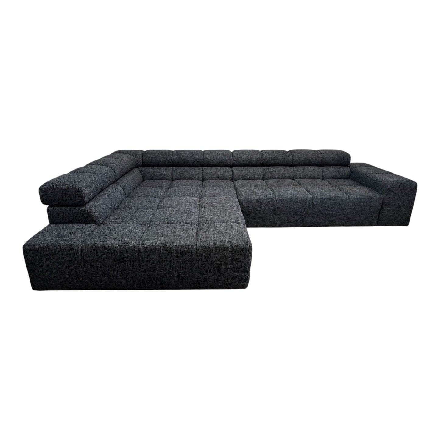 Bubel-Ecksofa in Grau mit verstellbaren Kopfstützen Art.-Nr. 451