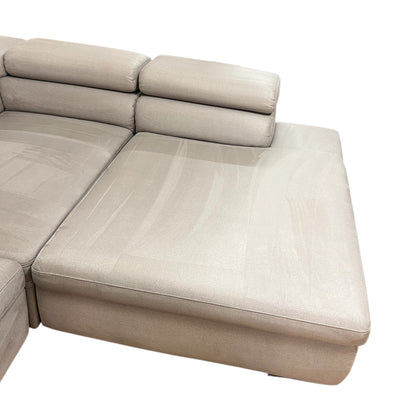 Hochwertiges beiges Ecksofa aus Alcantara von Pfister. Art.-Nr. 529