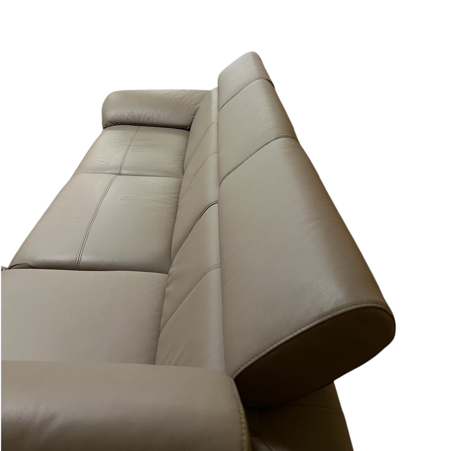 Beiges Echtleder-Ecksofa mit Bettfunktion Art.-Nr 542