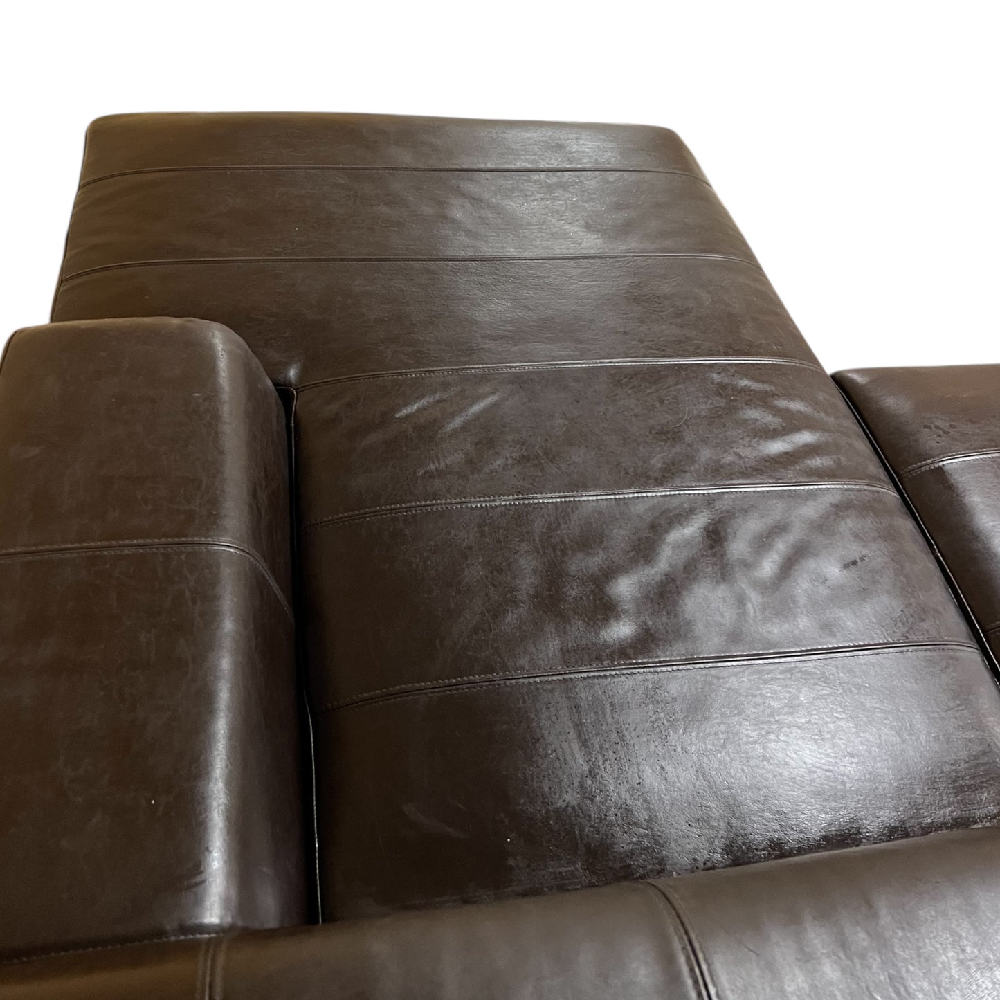 Ecksofa aus Echtleder in Braun. Art.-Nr. 552