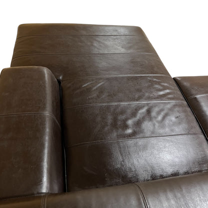 Ecksofa aus Echtleder in Braun. Art.-Nr. 552