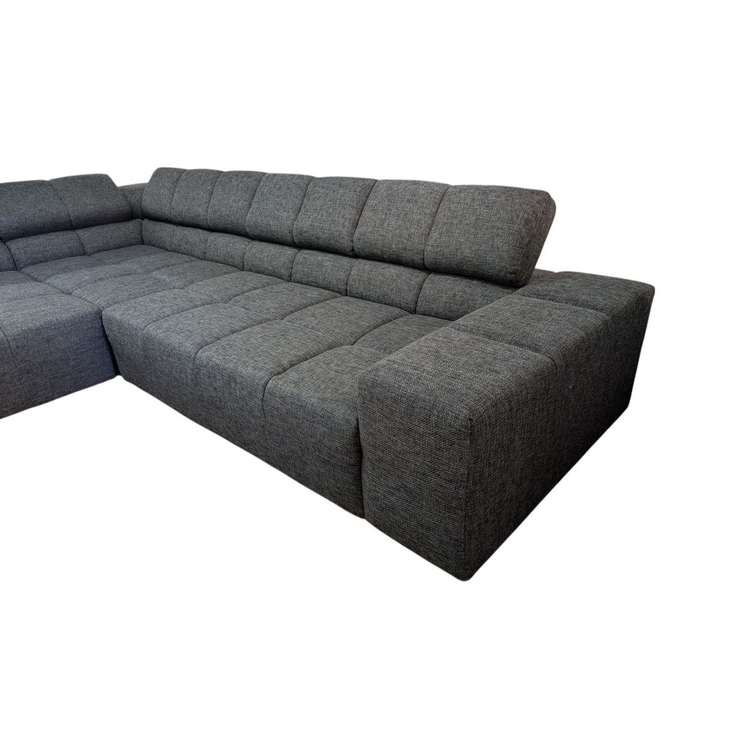 Bubel-Ecksofa in Grau mit verstellbaren Kopfstützen Art.-Nr. 451