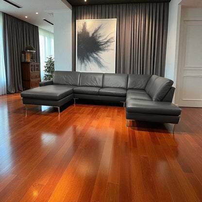 Echtleder-U-förmiges Sofa von Designer W. Schilling Art.-Nr. 469